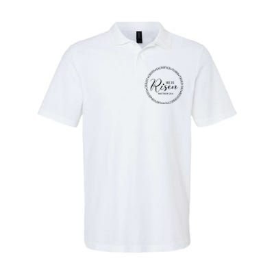 He Is Risen Matthew Easter Verse Softstyle Adult Sport Polo