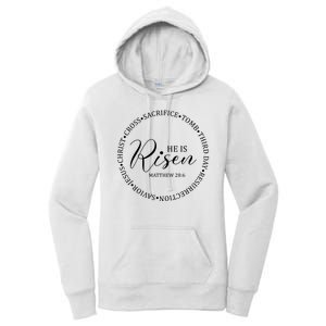 He Is Risen Matthew Easter Verse Women's Pullover Hoodie