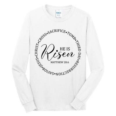 He Is Risen Matthew Easter Verse Tall Long Sleeve T-Shirt