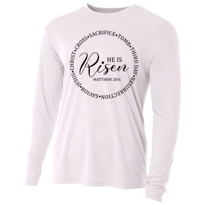 He Is Risen Matthew Easter Verse Cooling Performance Long Sleeve Crew