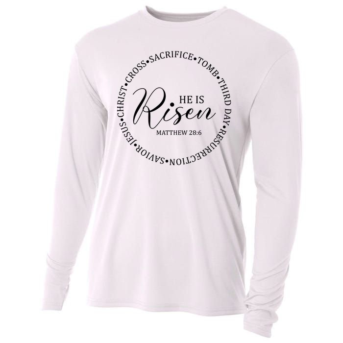 He Is Risen Matthew Easter Verse Cooling Performance Long Sleeve Crew