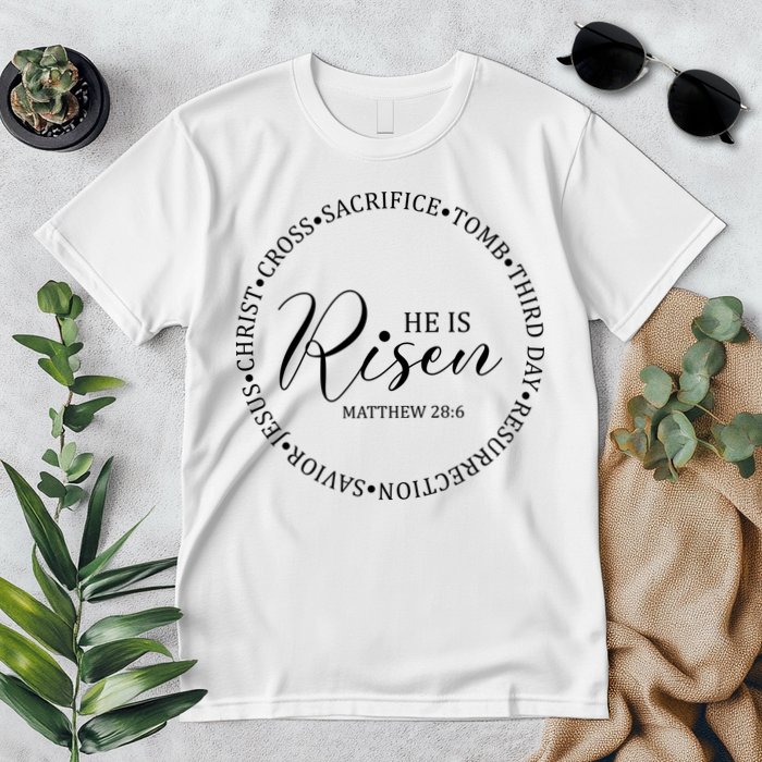 He Is Risen Matthew Easter Verse Premium T-Shirt