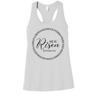 He Is Risen Matthew Easter Verse Women's Racerback Tank