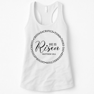 He Is Risen Matthew Easter Verse Womens Tank Top