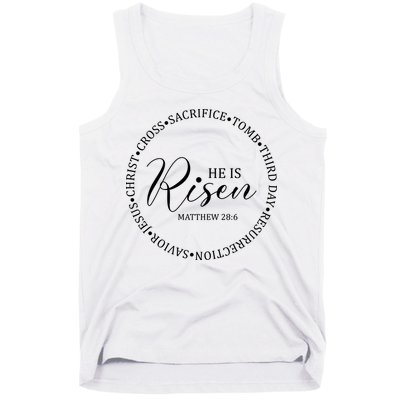 He Is Risen Matthew Easter Verse Tank Top