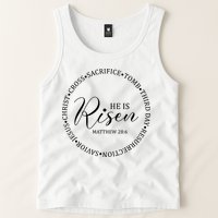 He Is Risen Matthew Easter Verse Tank Top