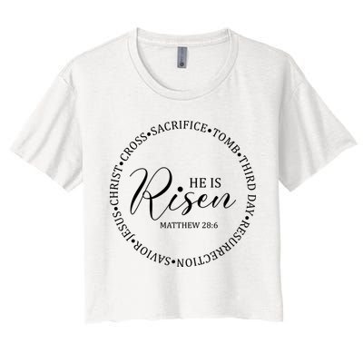 He Is Risen Matthew Easter Verse Crop Top