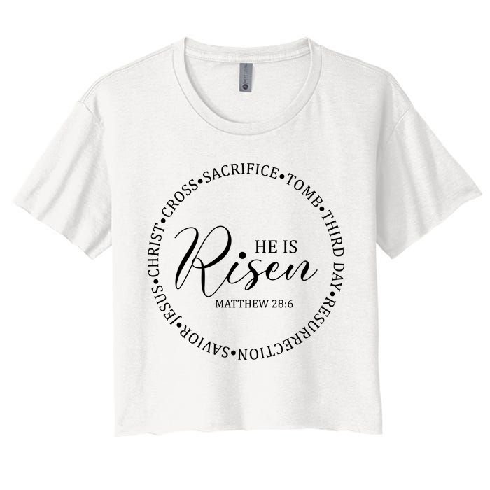 He Is Risen Matthew Easter Verse Crop Top