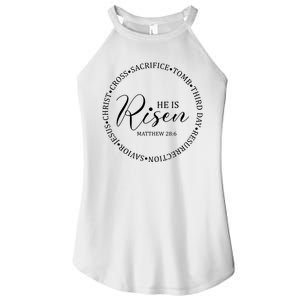 He Is Risen Matthew Easter Verse Women's Perfect Tri Rocker Tank