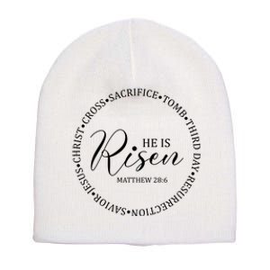 He Is Risen Matthew Easter Verse Short Acrylic Beanie