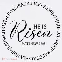 He Is Risen Matthew Easter Verse Short Acrylic Beanie
