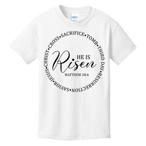 He Is Risen Matthew Easter Verse Kids T-Shirt