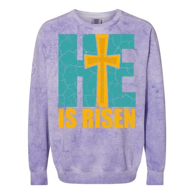 He Is Risen Jesus Christ Christian Colorblast Crewneck Sweatshirt