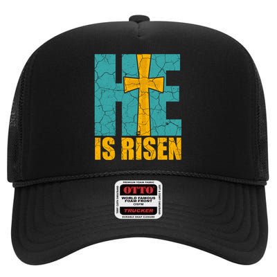 He Is Risen Jesus Christ Christian High Crown Mesh Back Trucker Hat