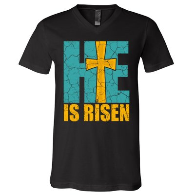 He Is Risen Jesus Christ Christian V-Neck T-Shirt