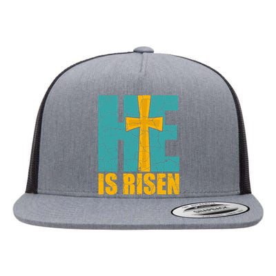 He Is Risen Jesus Christ Christian Flat Bill Trucker Hat