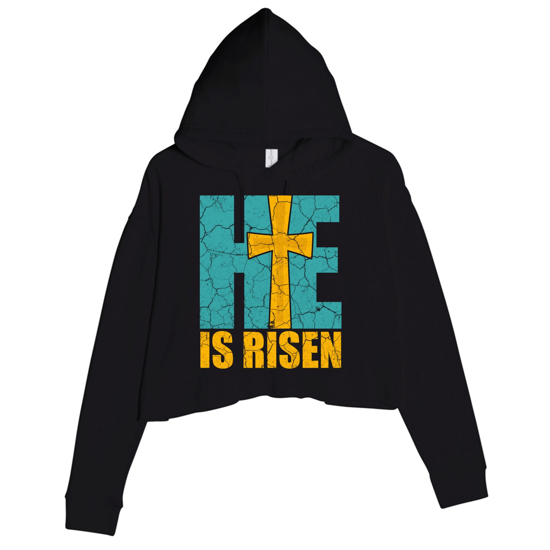 He Is Risen Jesus Christ Christian Crop Fleece Hoodie