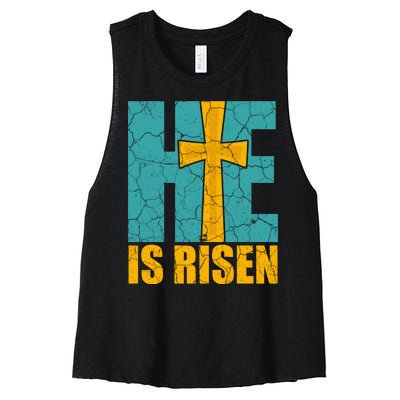 He Is Risen Jesus Christ Christian Women's Racerback Cropped Tank