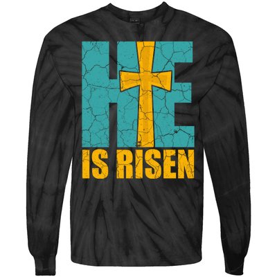 He Is Risen Jesus Christ Christian Tie-Dye Long Sleeve Shirt