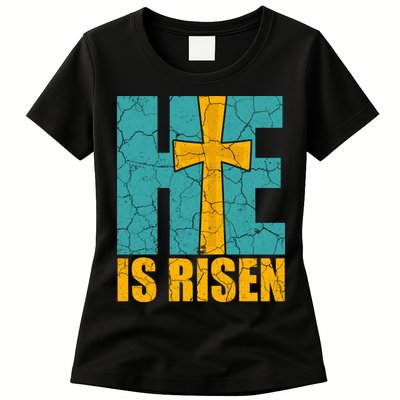 He Is Risen Jesus Christ Christian Womens T-Shirt