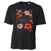 He Is Risen He Is Not Here Easter Day Christian Jesus Floral Cooling Performance Crew T-Shirt