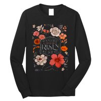 He Is Risen He Is Not Here Easter Day Christian Jesus Floral Long Sleeve Shirt