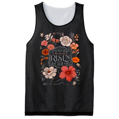 He Is Risen He Is Not Here Easter Day Christian Jesus Floral Mesh Reversible Basketball Jersey Tank