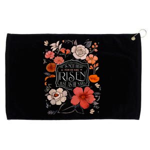 He Is Risen He Is Not Here Easter Day Christian Jesus Floral Grommeted Golf Towel