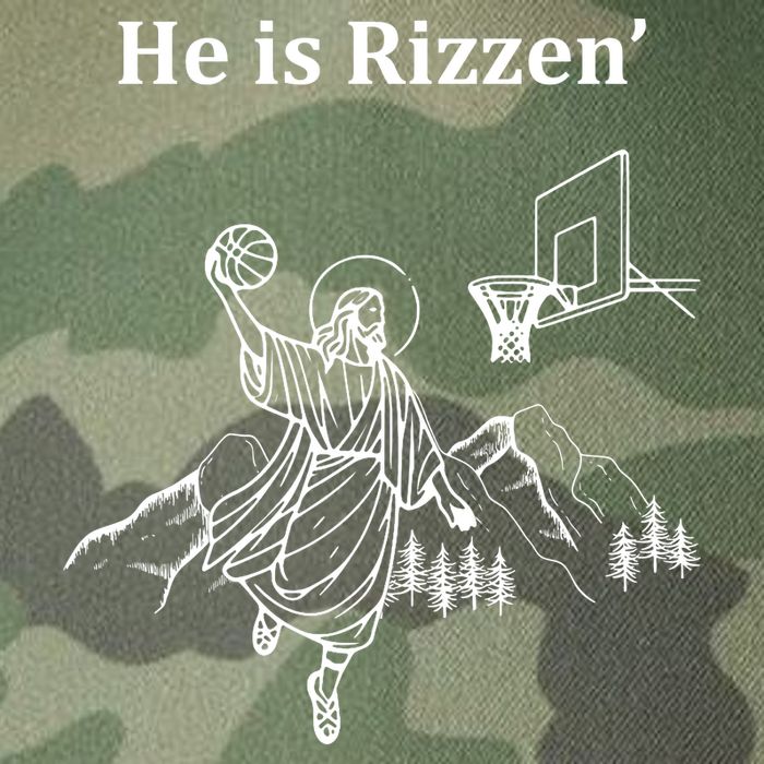 He Is Rizzen Jesus Christ He Has Risen Basketball Dunking Legacy Tie Dye Trucker Hat