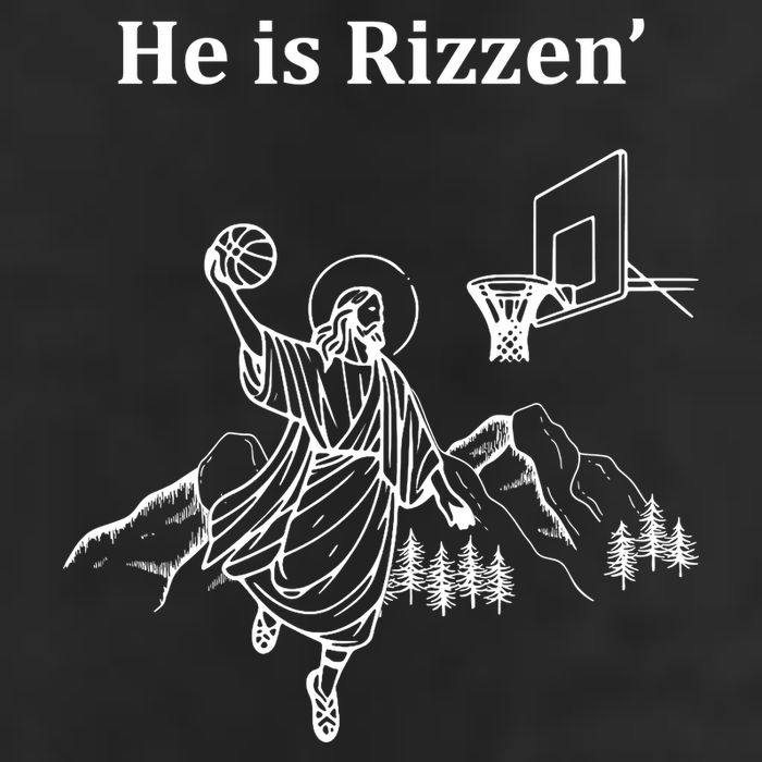 He Is Rizzen Jesus Christ He Has Risen Basketball Dunking 7 Panel Mesh Trucker Snapback Hat
