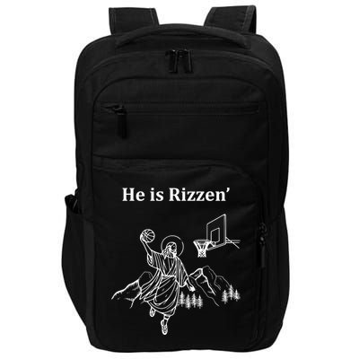He Is Rizzen Jesus Christ He Has Risen Basketball Dunking Impact Tech Backpack
