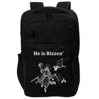 He Is Rizzen Jesus Christ He Has Risen Basketball Dunking Impact Tech Backpack