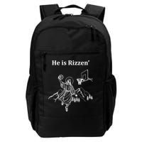 He Is Rizzen Jesus Christ He Has Risen Basketball Dunking Backpack