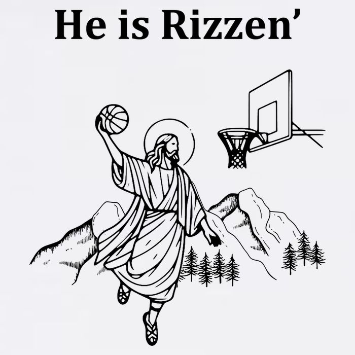 He Is Rizzen Jesus Christ He Has Risen Basketball Dunking Cool Comfort Performance Bucket Hat