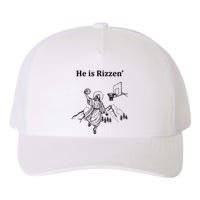 He Is Rizzen Jesus Christ He Has Risen Basketball Dunking Yupoong Adult 5-Panel Trucker Hat