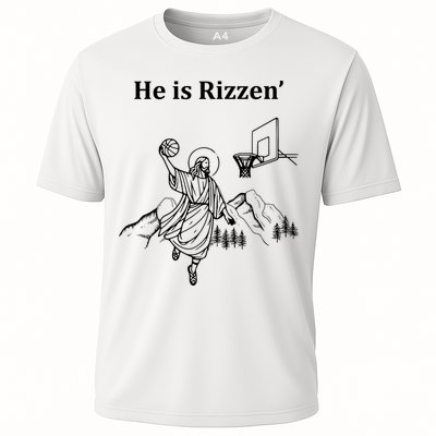 He Is Rizzen Jesus Christ He Has Risen Basketball Dunking Performance Shirt