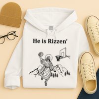 He Is Rizzen Jesus Christ He Has Risen Basketball Dunking Hoodie