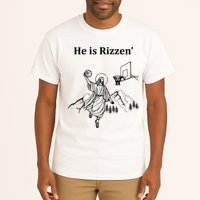 He Is Rizzen Jesus Christ He Has Risen Basketball Dunking Tall T-Shirt