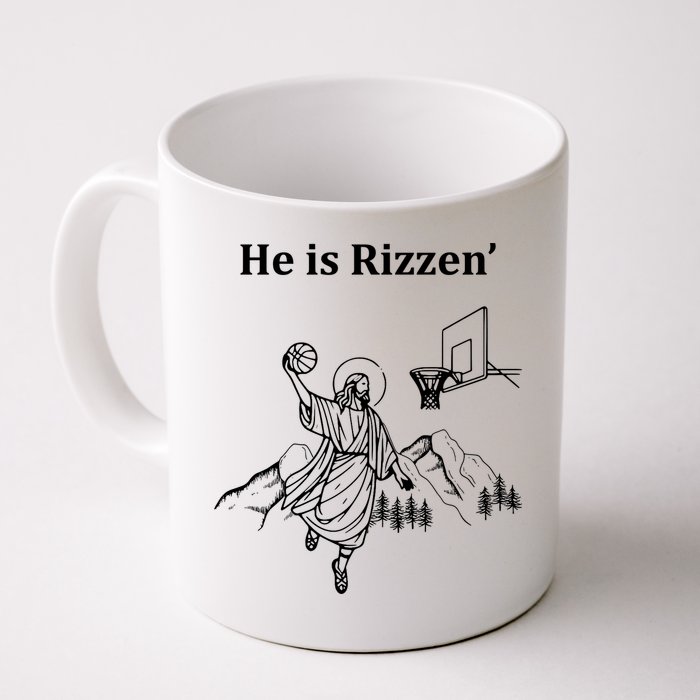 He Is Rizzen Jesus Christ He Has Risen Basketball Dunking Mug