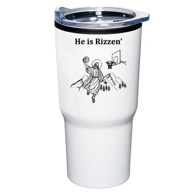 He Is Rizzen Jesus Christ He Has Risen Basketball Dunking Tumbler
