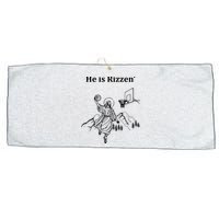 He Is Rizzen Jesus Christ He Has Risen Basketball Dunking Large Microfiber Waffle Golf Towel