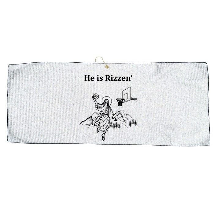 He Is Rizzen Jesus Christ He Has Risen Basketball Dunking Large Microfiber Waffle Golf Towel