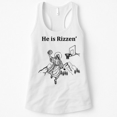 He Is Rizzen Jesus Christ He Has Risen Basketball Dunking Womens Tank Top