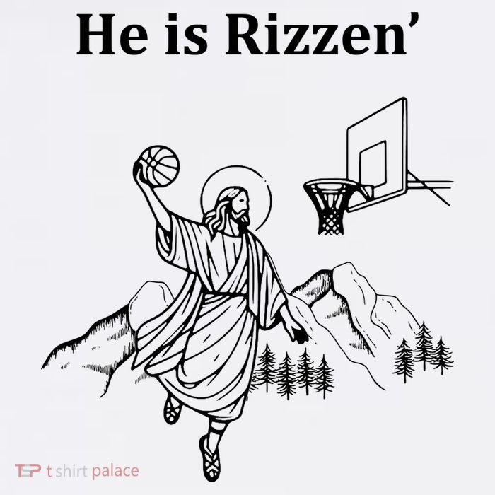 He Is Rizzen Jesus Christ He Has Risen Basketball Dunking Tank Top