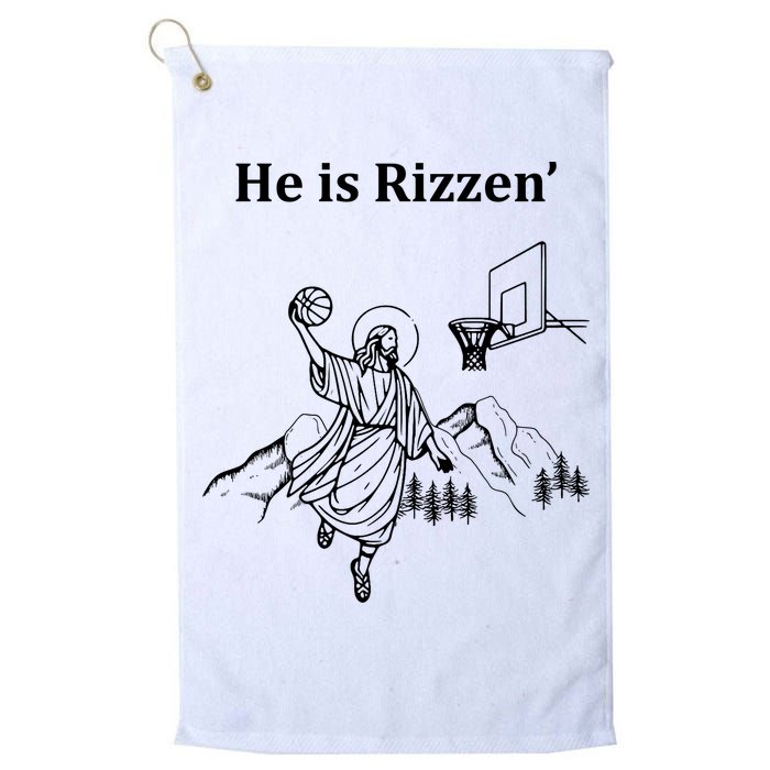 He Is Rizzen Jesus Christ He Has Risen Basketball Dunking Golf Towel