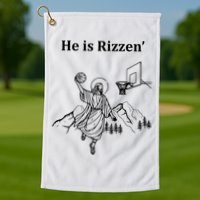 He Is Rizzen Jesus Christ He Has Risen Basketball Dunking Golf Towel