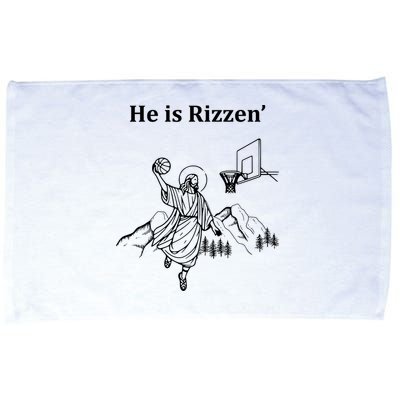 He Is Rizzen Jesus Christ He Has Risen Basketball Dunking Microfiber Hand Towel