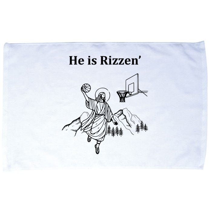 He Is Rizzen Jesus Christ He Has Risen Basketball Dunking Microfiber Hand Towel