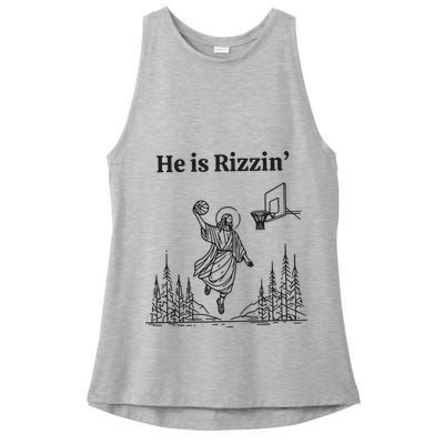 He Is Rizzen Basketball Ladies PosiCharge Tri-Blend Wicking Tank