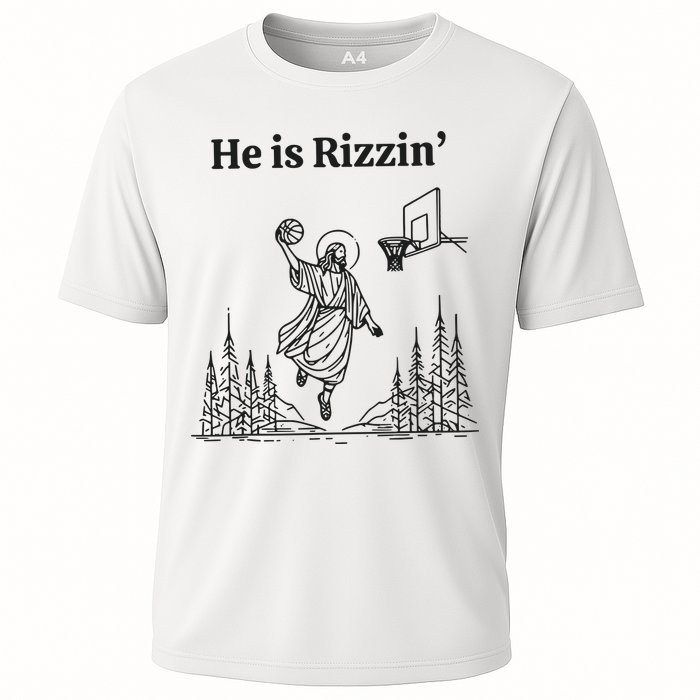 He Is Rizzen Basketball Cooling Performance Crew T-Shirt